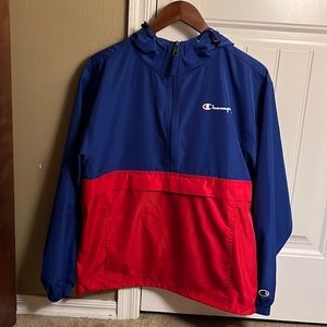 Men’s small Champion red and blue windbreaker